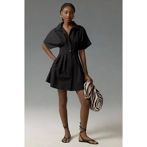 Anthropologie The Tobie Mini Shirt Dress by Exquise Size M - Picture 1 of 5